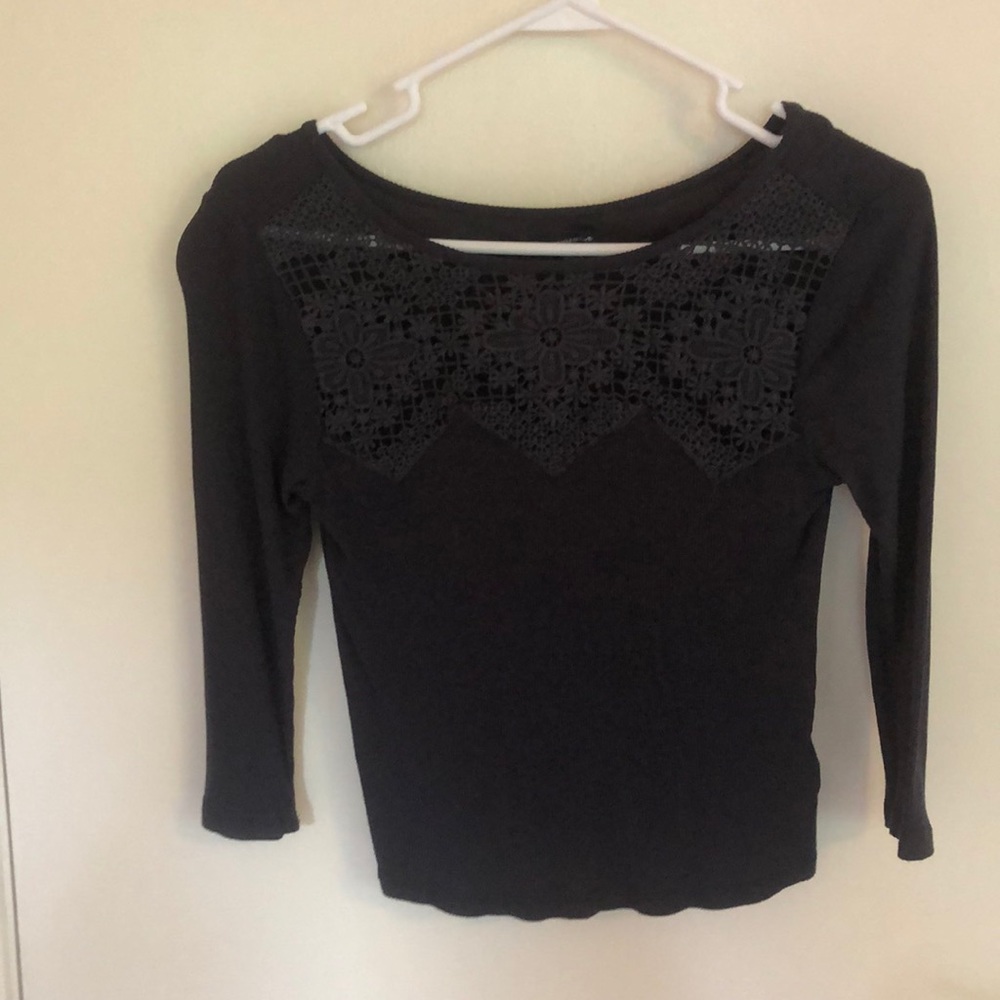 American Eagle navy blue shirt with embroidery.